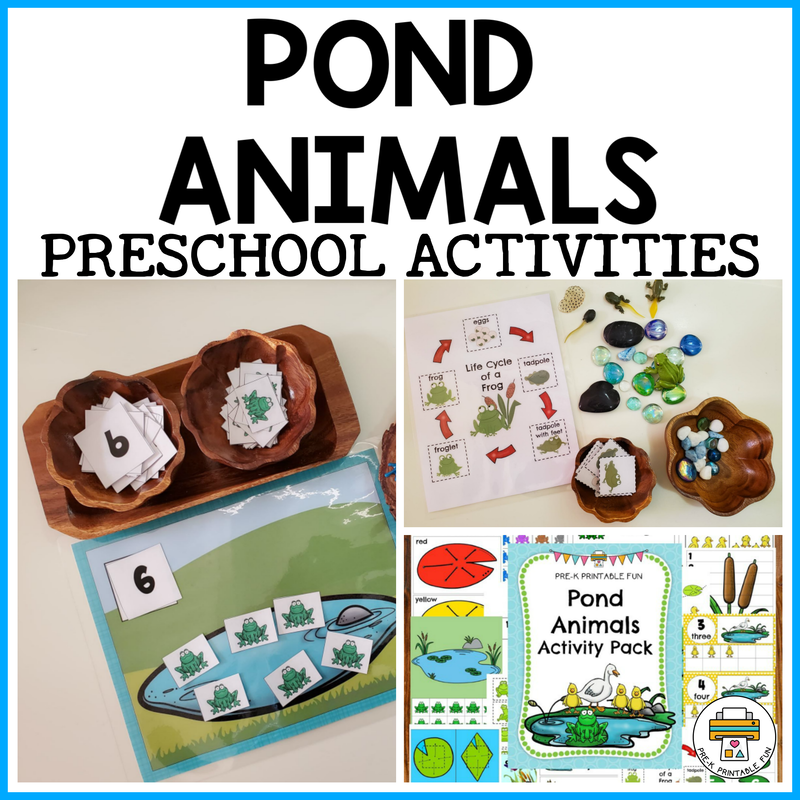 Pond Animals Preschool Activities Pre K Printable Fun