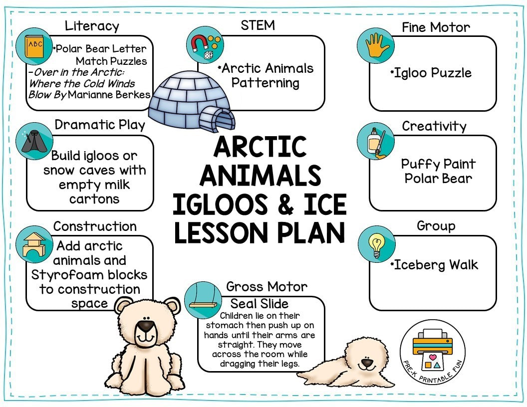 Arctic Animals Preschool Activities Pre K Printable Fun