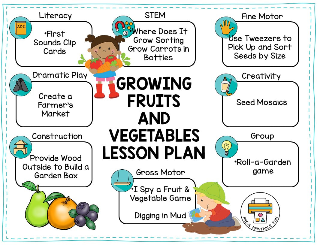 Preschool Growing Fruits And Vegetables Lesson Planning Ideas