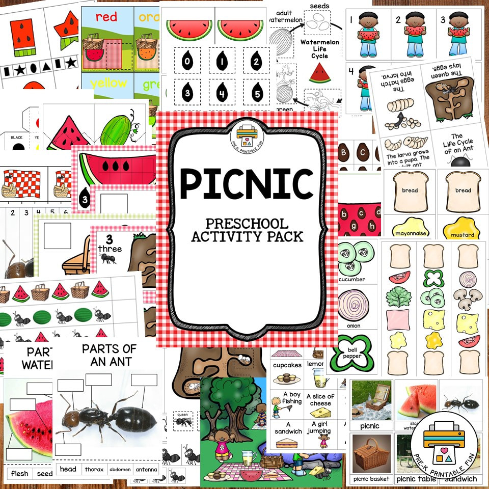 Picnics Preschool Activities - Pre-K Printable Fun
