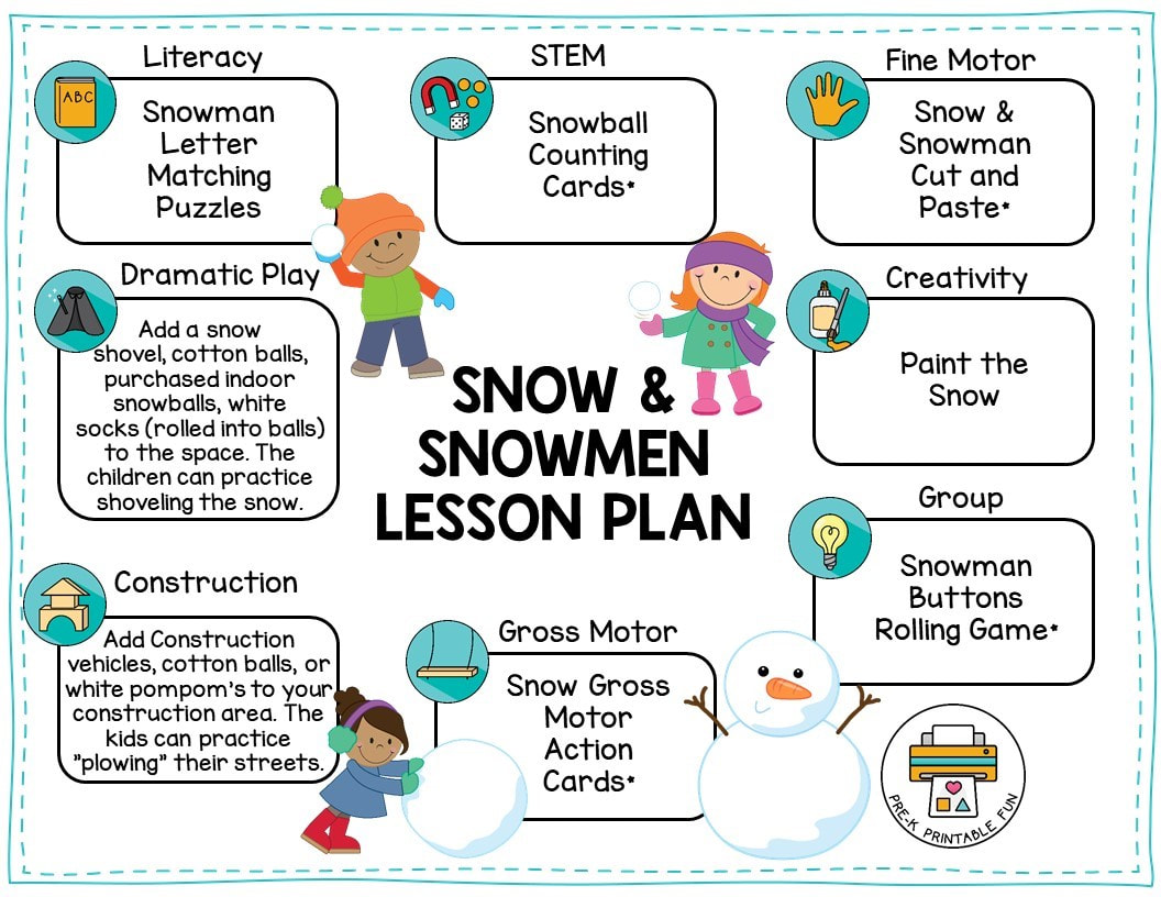 Preschool Snow and Snowman Theme - Pre-K Printable Fun