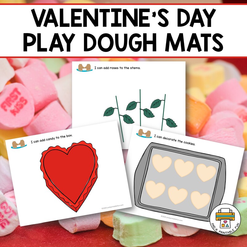 Valentine s Day Play Dough Mats Pre K Printable Fun